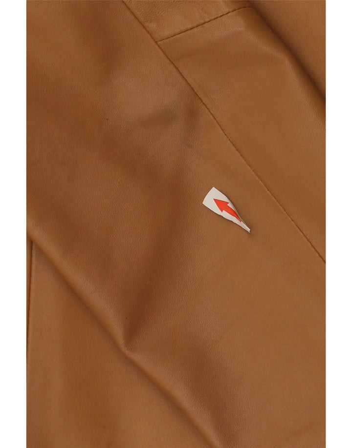 Chaqueta de cuero vintage para mujer IT 46 Marrón grande