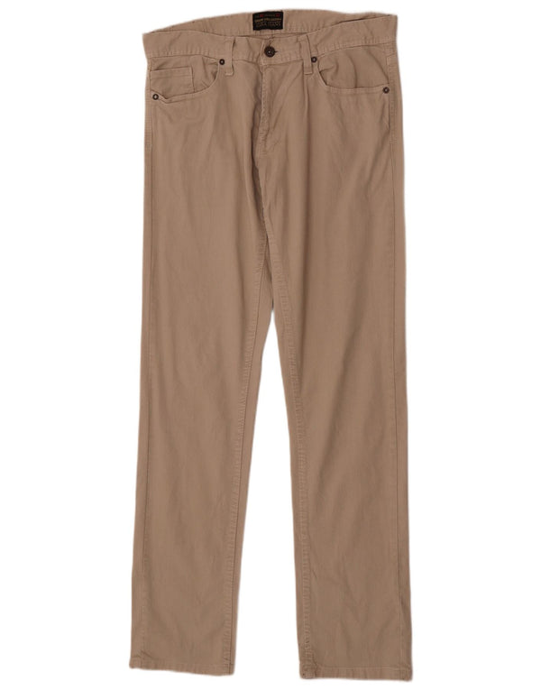Zara Jeans rectos para hombre EU 42 Large W32 L34 Algodón beige