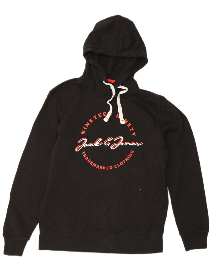 Jack & Jones Hombre Sudadera Con Capucha Gráfica Grande Negro