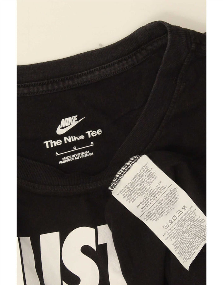 Nike - Camiseta gráfica para hombre, talla grande, algodón negro