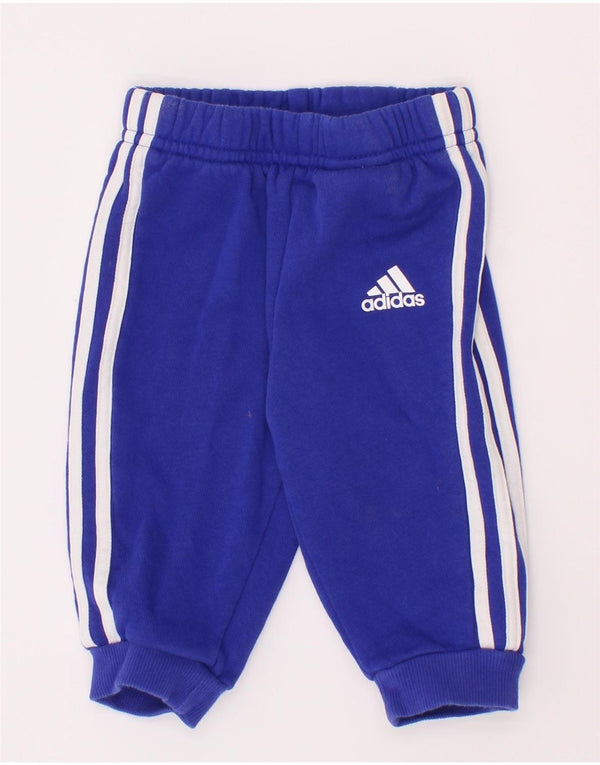 Adidas - Pantalón de chándal para bebé, niño, 3-6 meses, algodón azul