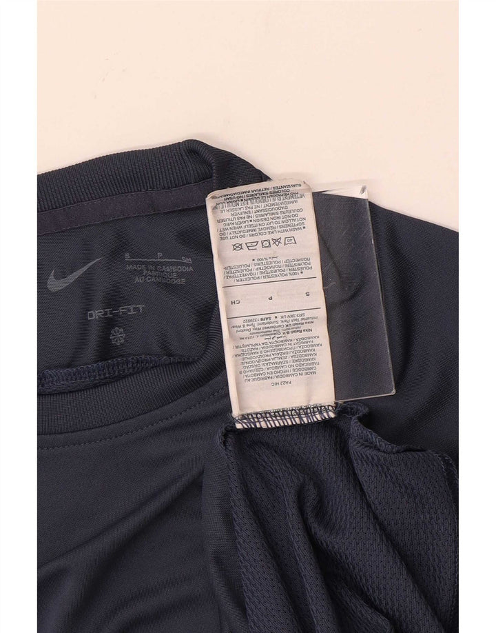 Camiseta Nike Dri Fit para hombre Top Small Azul marino Colorblock Poliéster