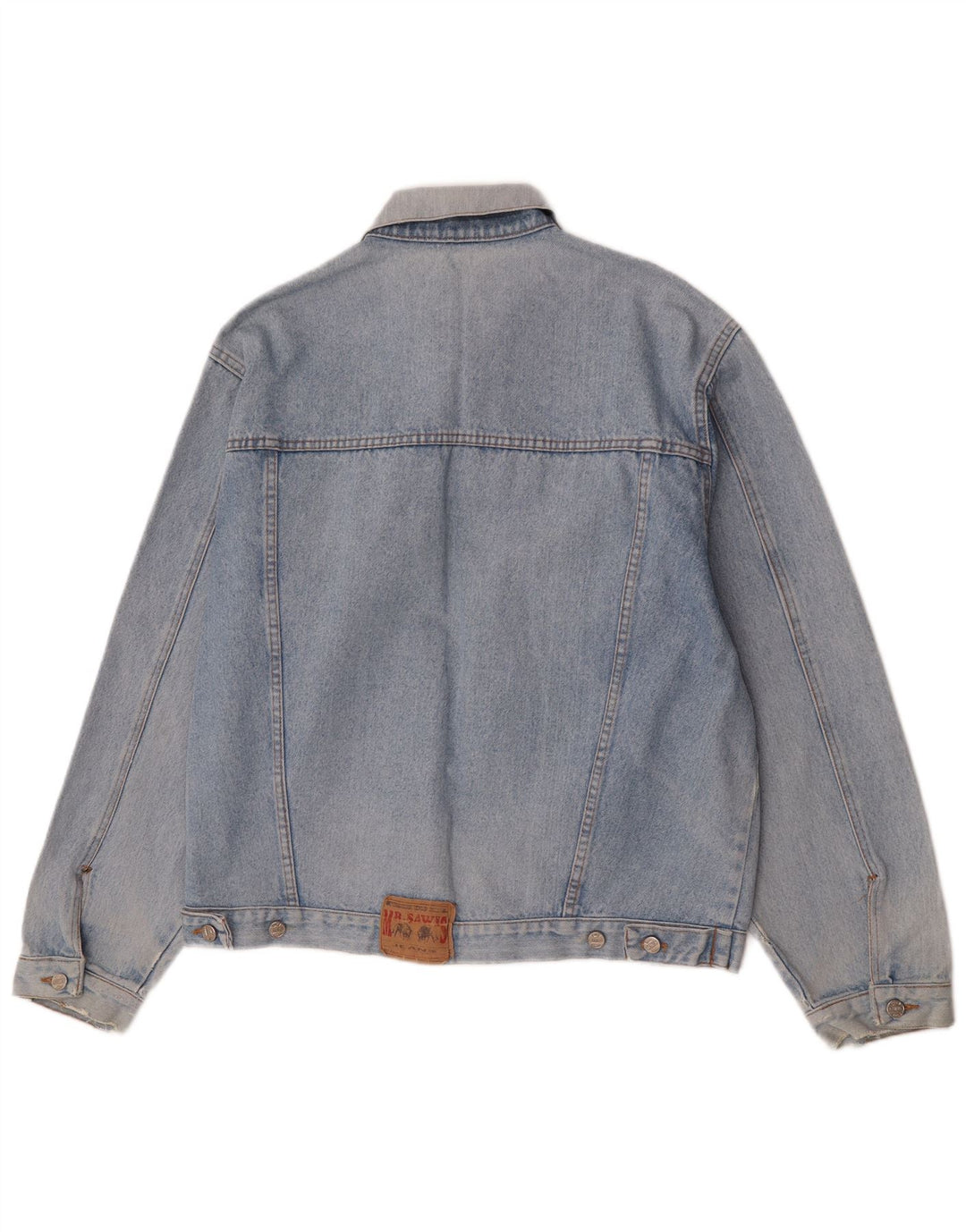 Vintage hombres chaqueta de mezclilla Reino Unido 40 azul grande