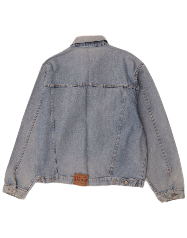 Vintage hombres chaqueta de mezclilla Reino Unido 40 azul grande
