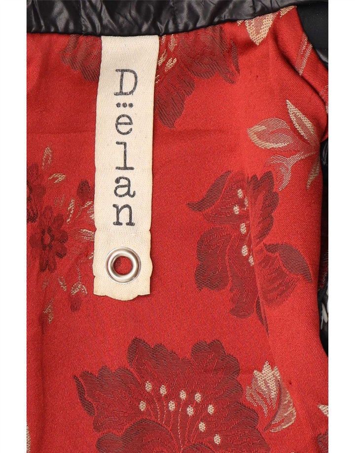 Chaqueta motera de cuero con capucha Delan para mujer IT 42 Bloque de color verde medio
