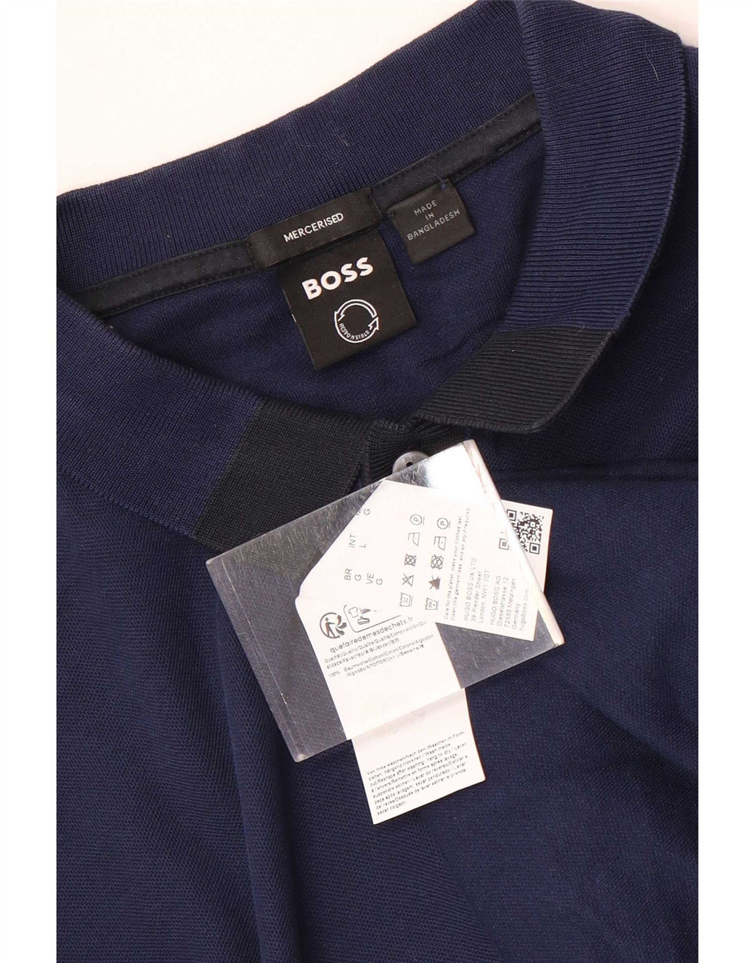 Polo Hugo Boss Hombre Grande Azul Marino Algodón