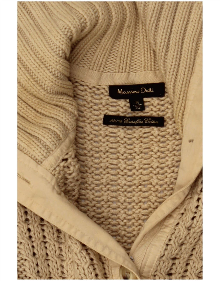 Massimo Dutti Cárdigan Mujer UK 42 Algodón Beige Medio