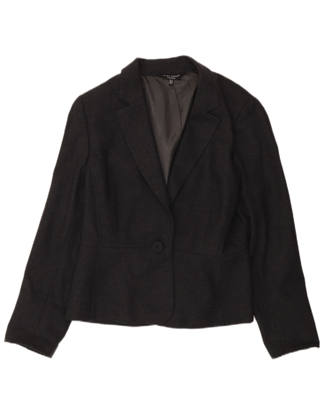 Laura Ashley Chaqueta Blazer de 1 botón para Mujer UK 40 XL Lana Gris