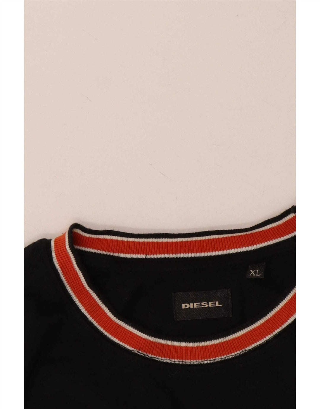 Diesel Hombre Camiseta Top XL Negro Colorblock