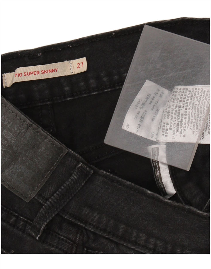 LEVI'S Vaqueros súper ajustados 710 para mujer W27 L28 Algodón negro