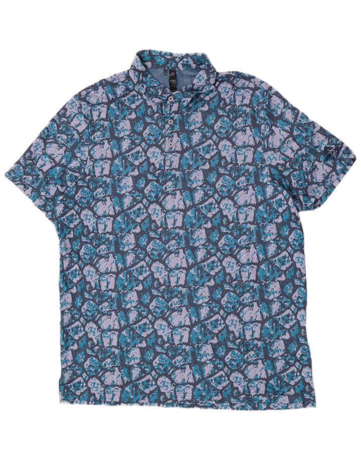 Adidas Polo con estampado abstracto para hombre XL Poliéster azul