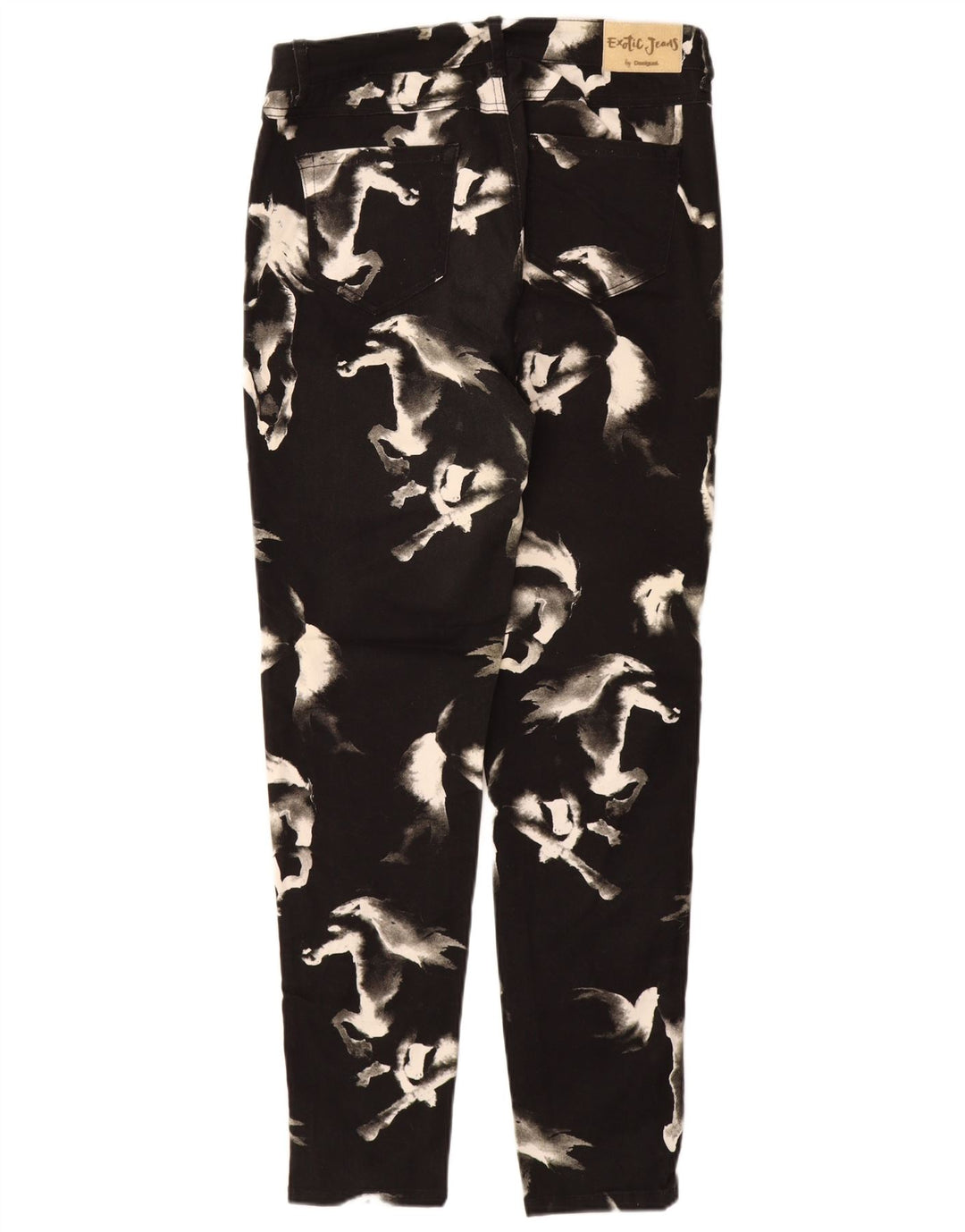DESIGUAL Pantalones informales ajustados para mujer EU 44 XL W34 L31 Estampado animal negro