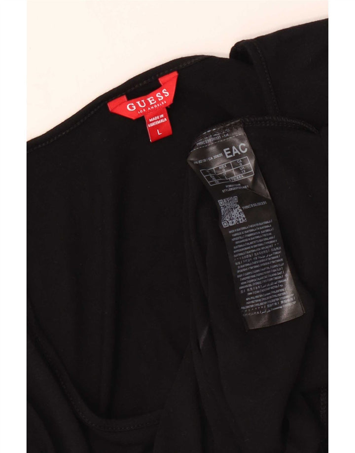 Guess Camiseta Mujer Top UK 44 Grande Poliéster Negro