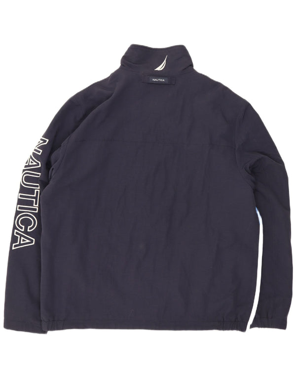 Nautica Chaqueta bomber estampada para hombre UK 42 Large Azul marino Colorblock