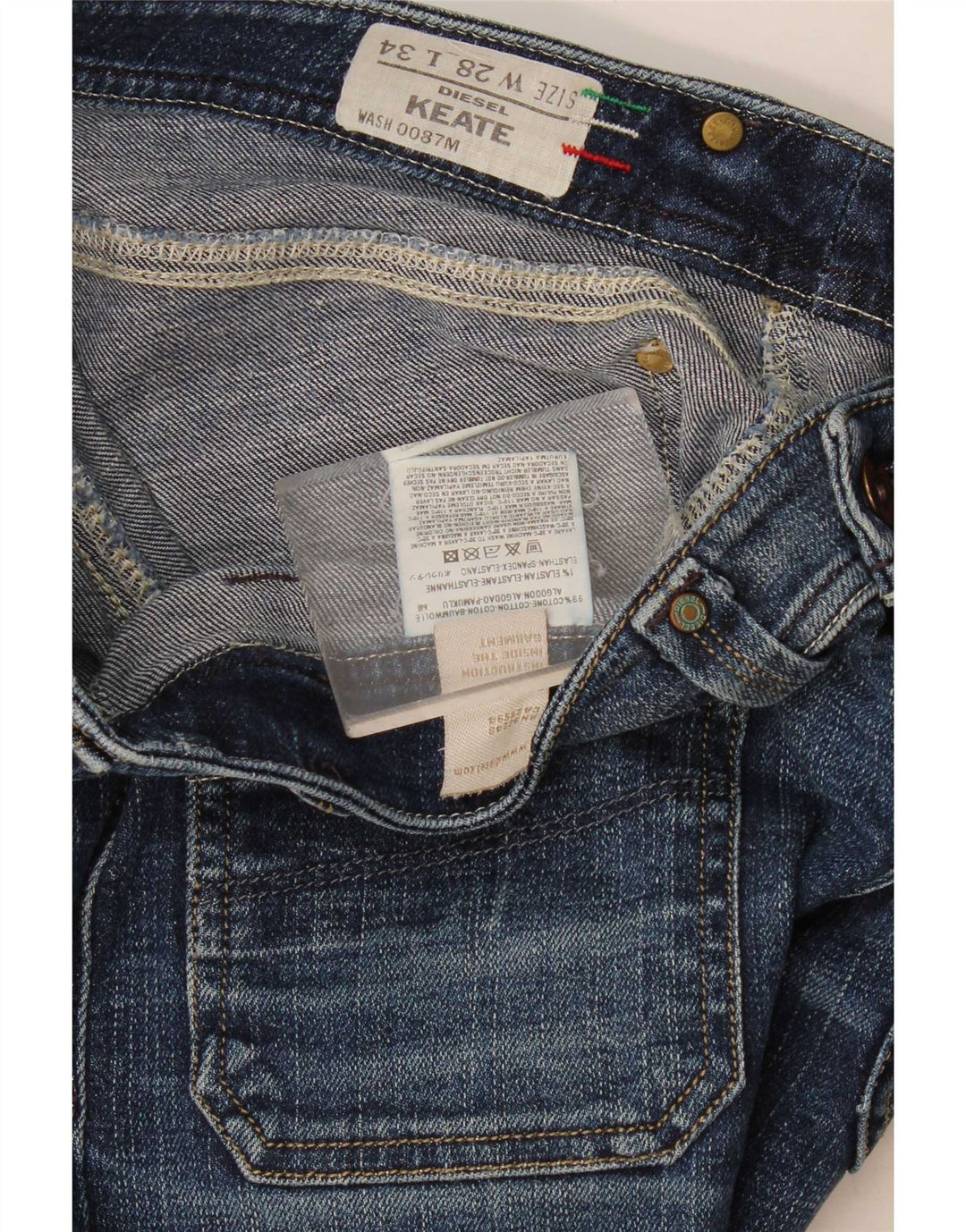 Diesel Mujer Keate Slim Jeans W28 L31 Algodón Azul