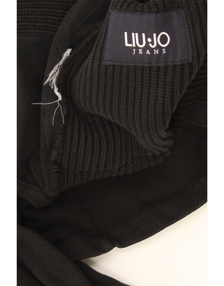 Liu Jo Chaqueta tipo blazer de punto con 3 botones para hombre, talla pequeña, color negro