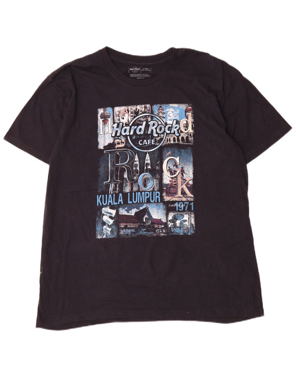 Hard Rock Cafe Camiseta gráfica Kuala Lumpur para hombre Top XL Algodón negro