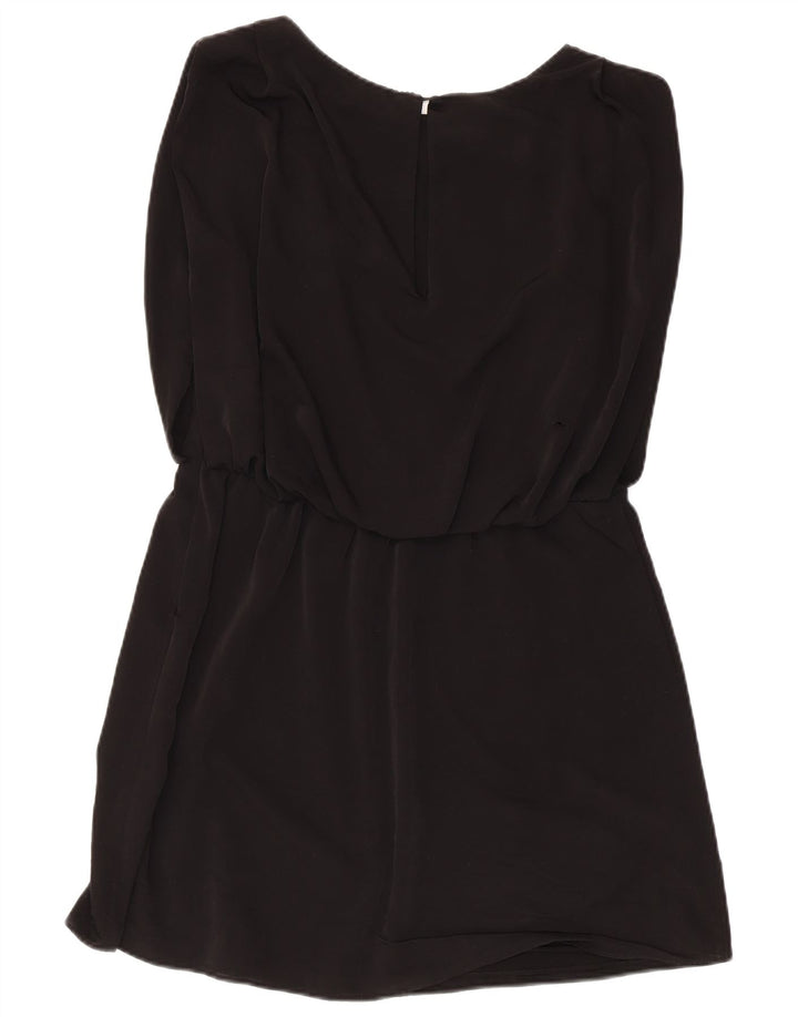 Zara Vestido Acampanado Sin Mangas para Mujer UK 44 Mediano Negro