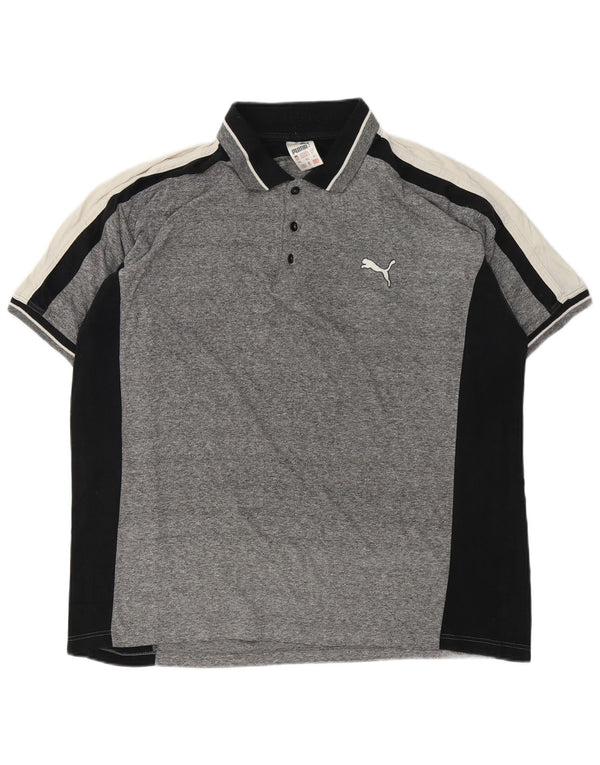 PUMA Polo para hombre XL Gris Colorblock Algodón