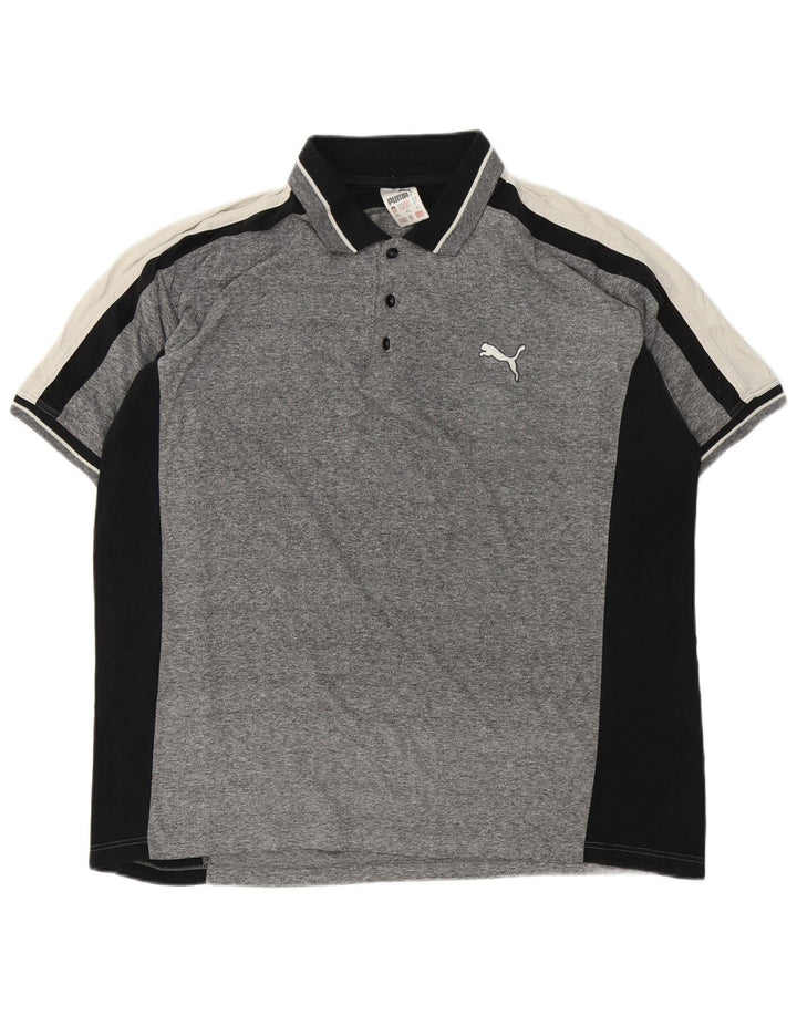 PUMA Polo para hombre XL Gris Colorblock Algodón