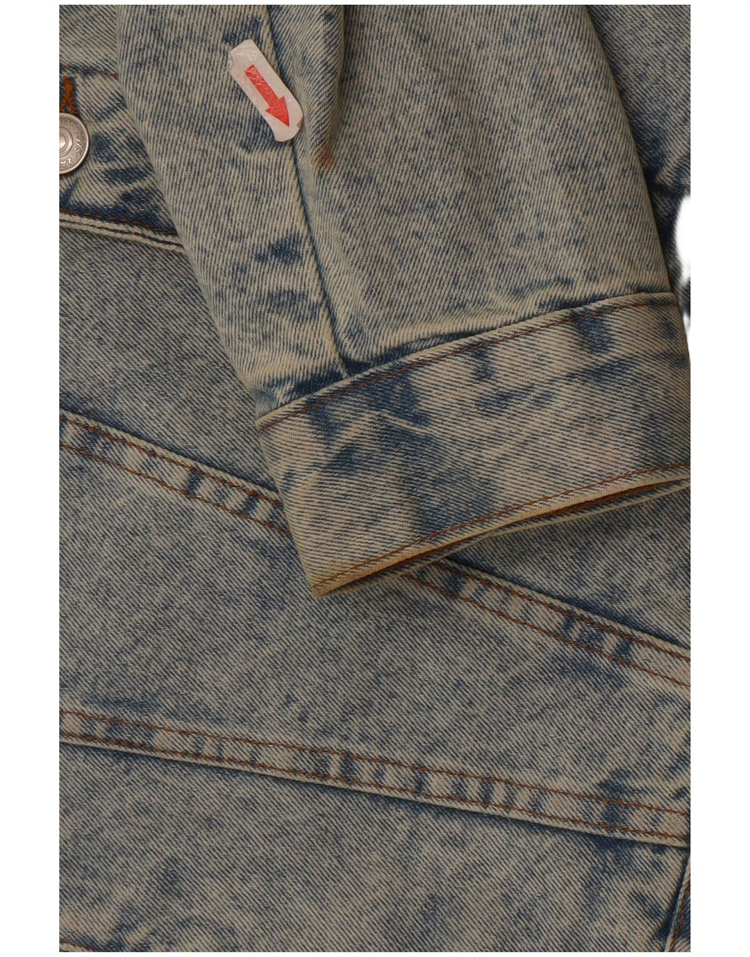 Zara Mens Denim Sherpa Chaqueta UK 40 Grande Poliéster Azul