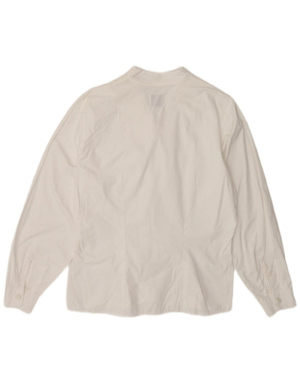 Benetton Blusa Camisera Mujer ES 44 Mediano Blanco Algodón