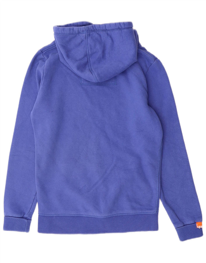SUPERDRY Jersey con capucha gráfica para mujer UK 10 Small Blue Cotton