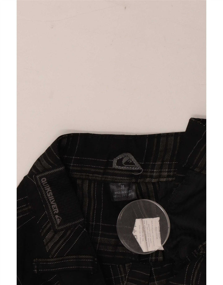Pantalones cortos chinos Quiksilver para hombre W36 Poliéster a cuadros grises grandes