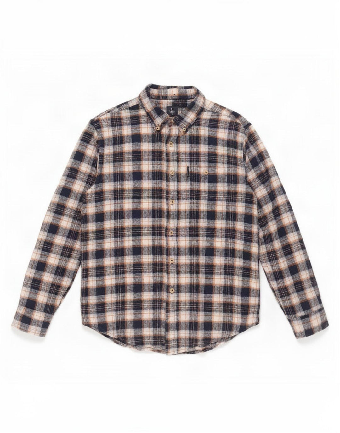 Ben Sherman Camisa de franela para hombre con cuadros azules grandes