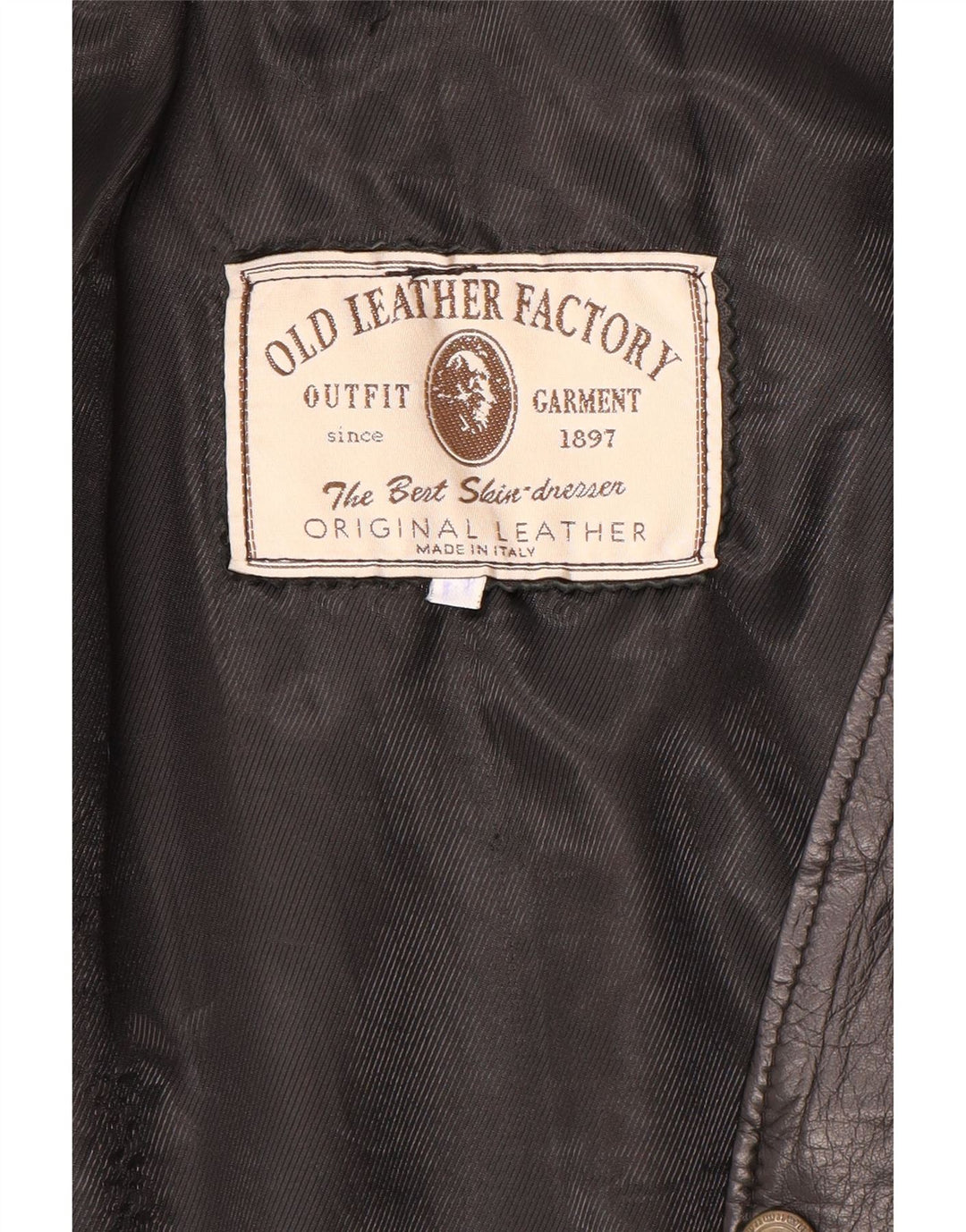 Chaleco de cuero vintage para hombre cuero negro grande