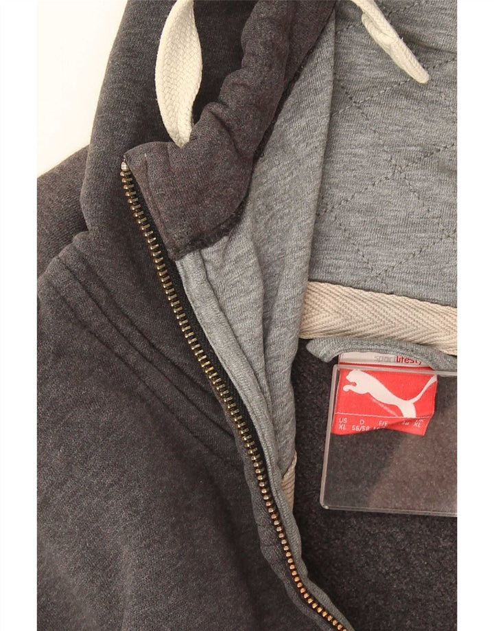 Puma Sudadera con capucha y cremallera para hombre XL Grey Check