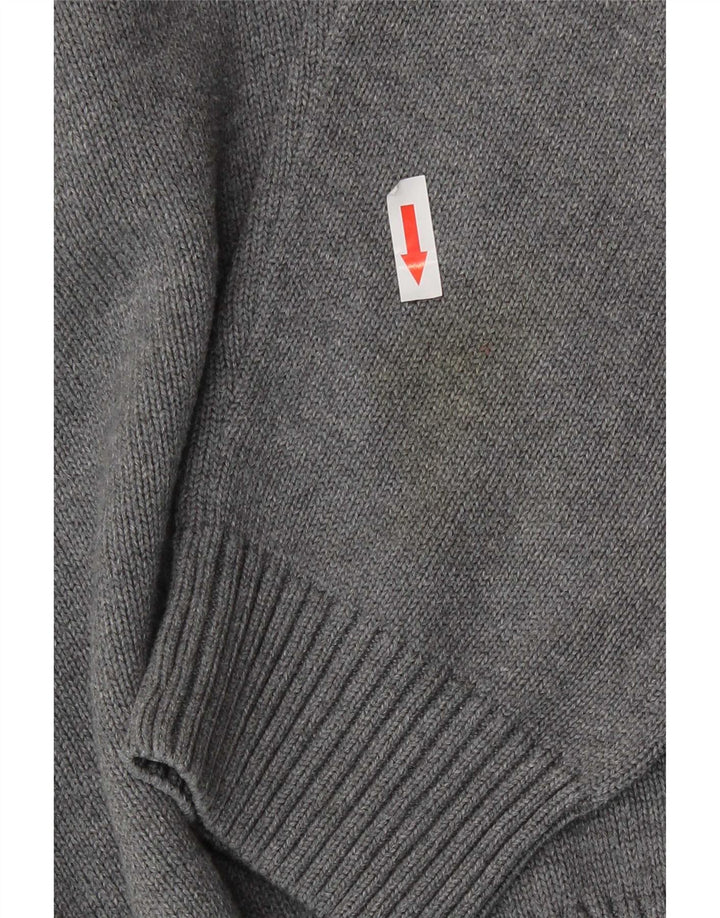 Gant Jersey con cuello y cremallera para hombre, talla grande, algodón gris