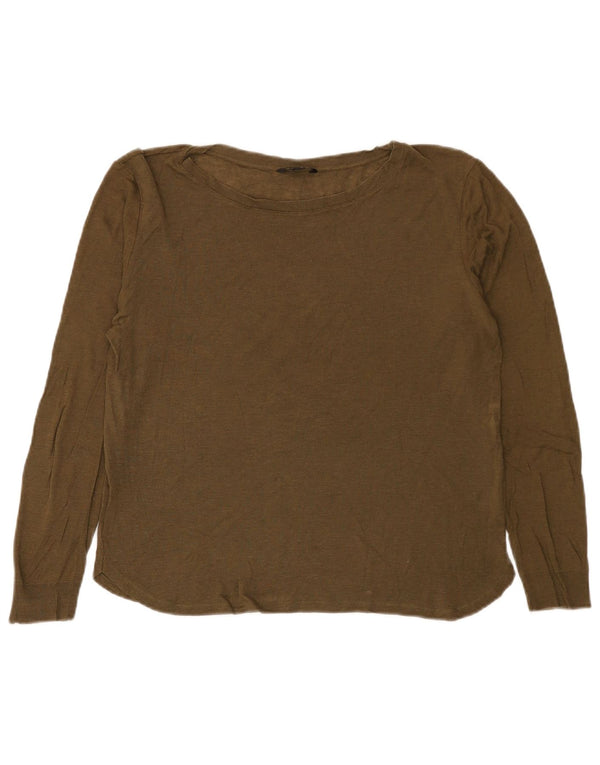 Massimo Dutti Top Mujer Manga Larga UK 46 Large Caqui