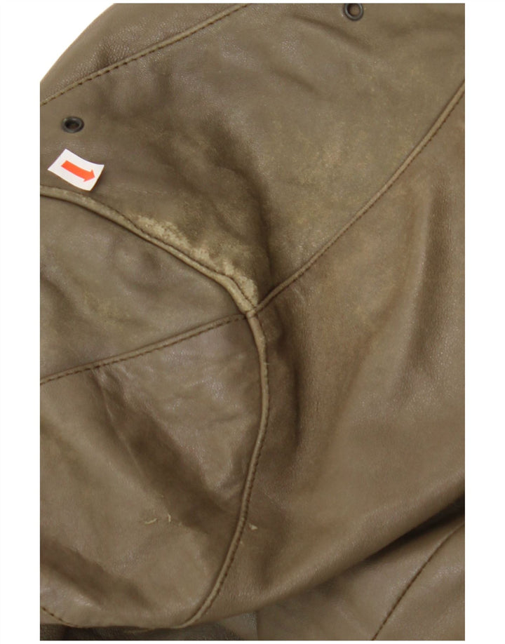 VINTAGE Chaqueta de cuero para hombre IT 56 3XL Cuero marrón