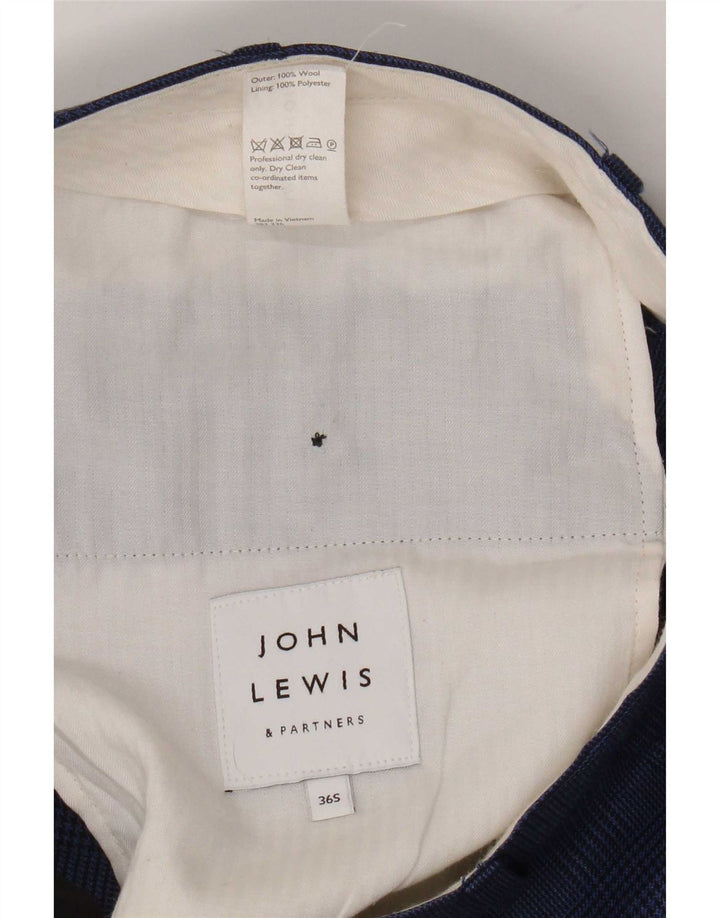 Pantalones de traje rectos para hombre John Lewis W36 L28 Lana a cuadros azules