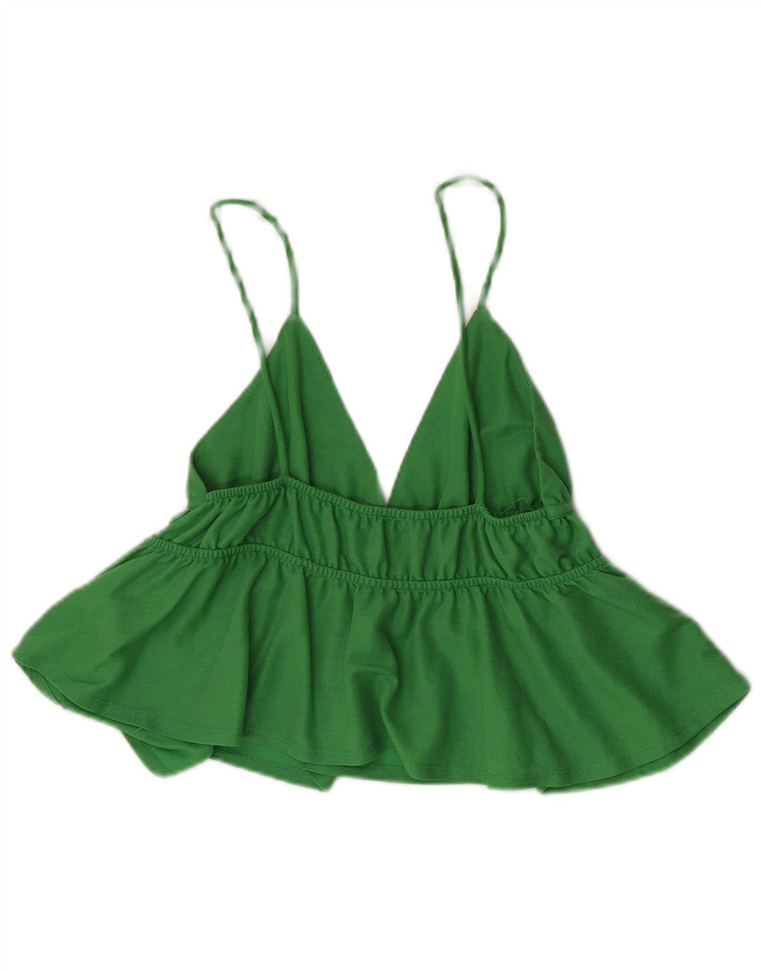 Zara Mujer Crop Cami Top UK 8 Small Viscosa Verde