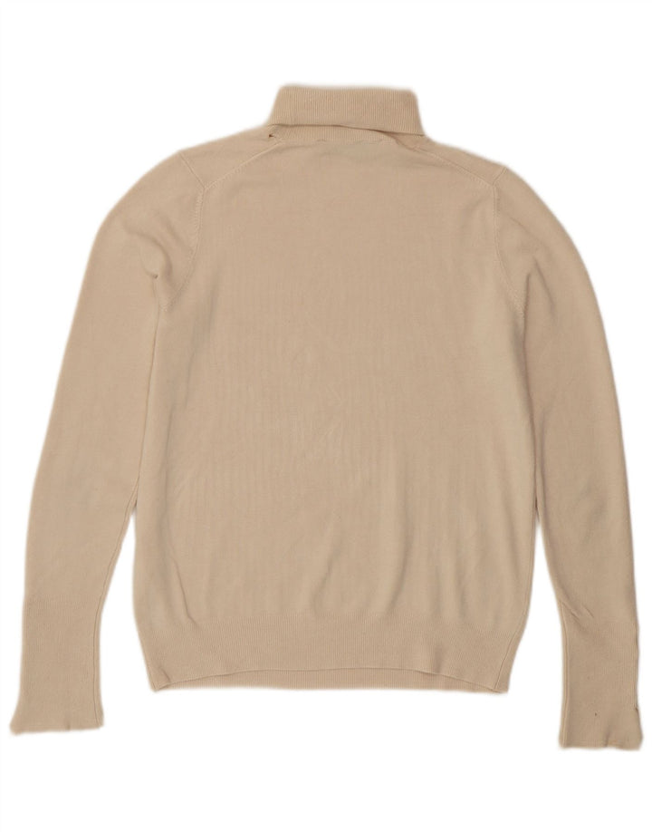 Zara Mujer Roll Neck Jumper Sweater UK 12 Medium Off White Viscosa