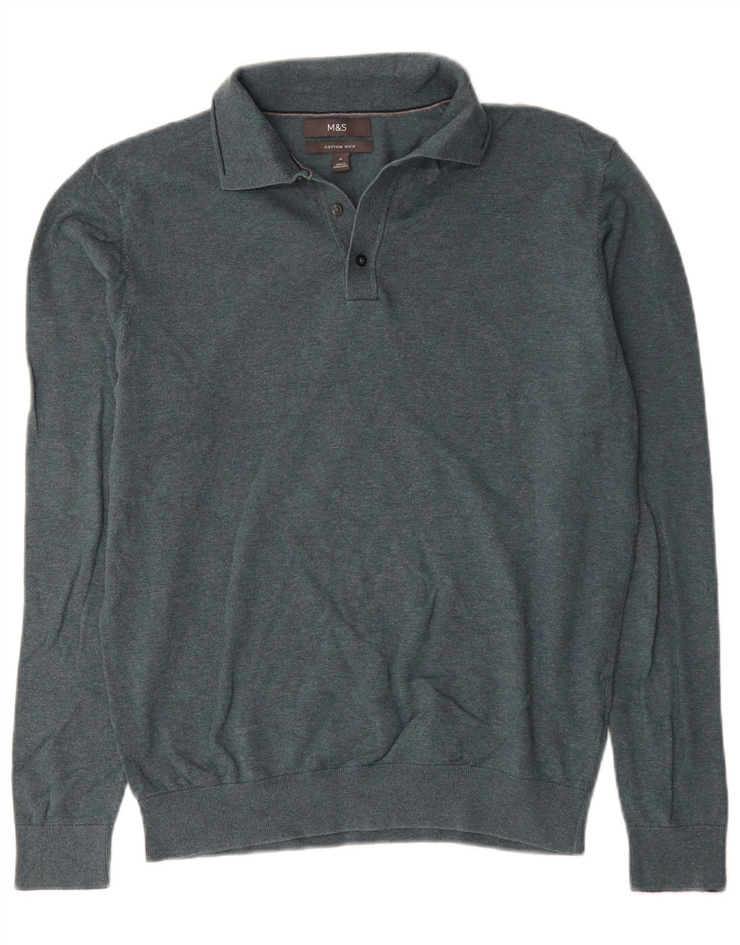Marks & Spencer Jersey tipo polo para hombre de algodón verde medio
