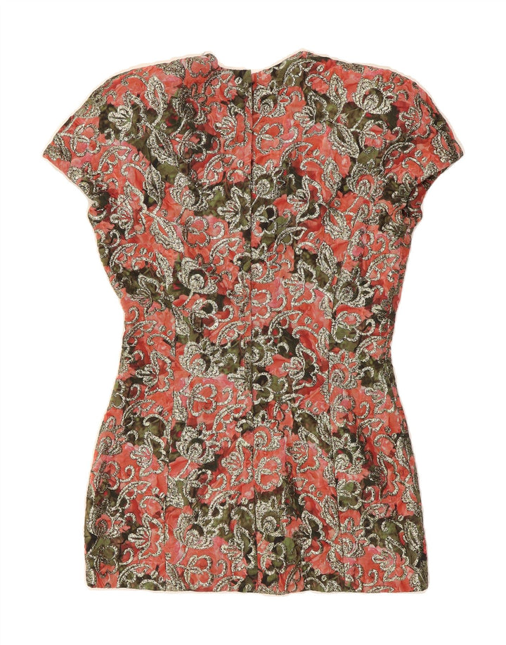 VINTAGE Womens Sheath Dress UK 12 Medium Red Floral Vintage Vintage and Second-Hand Vintage from Messina Hembry 