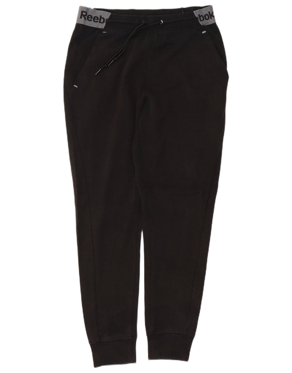 REEBOK Hombre Pantalones de chándal con estampado gráfico Joggers Medium Black Colourblock