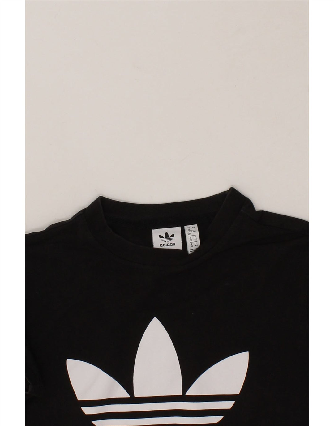 ADIDAS Womens Graphic T-Shirt Top UK 12 Medium Black Vintage Adidas and Second-Hand Adidas from Messina Hembry 