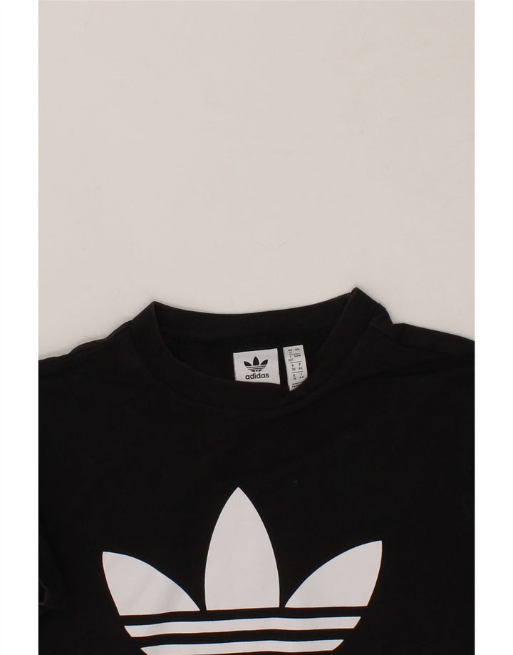 ADIDAS Womens Graphic T-Shirt Top UK 12 Medium Black Vintage Adidas and Second-Hand Adidas from Messina Hembry 