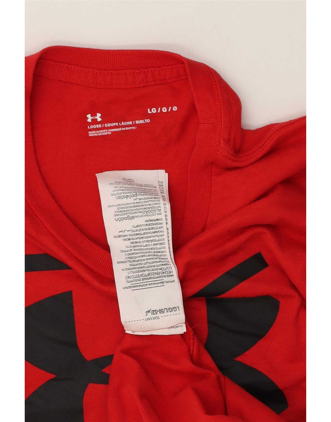Under Armour Camiseta gráfica para hombre Top grande de algodón rojo