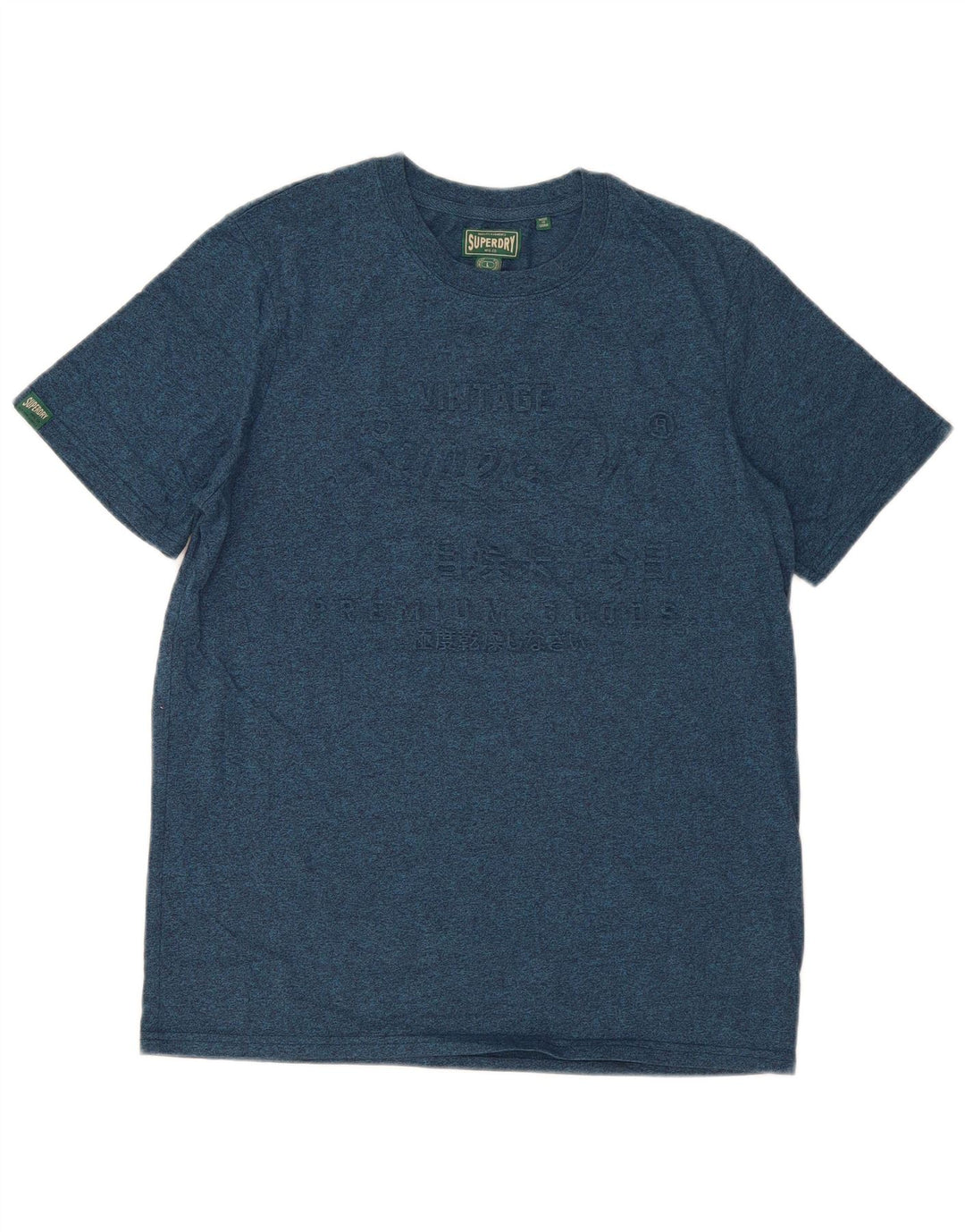 Superdry Camiseta con gráfico gráfico para hombre, talla grande, moteada en azul