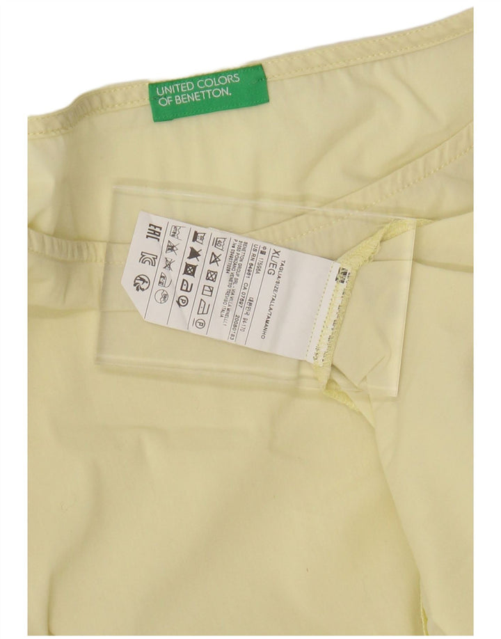BENETTON Blusa con Alas de Murciélago para Mujer UK 40 XL Algodón Amarillo