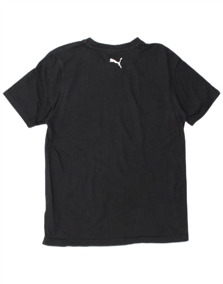 PUMA Camiseta gráfica para hombre Top mediano de algodón negro