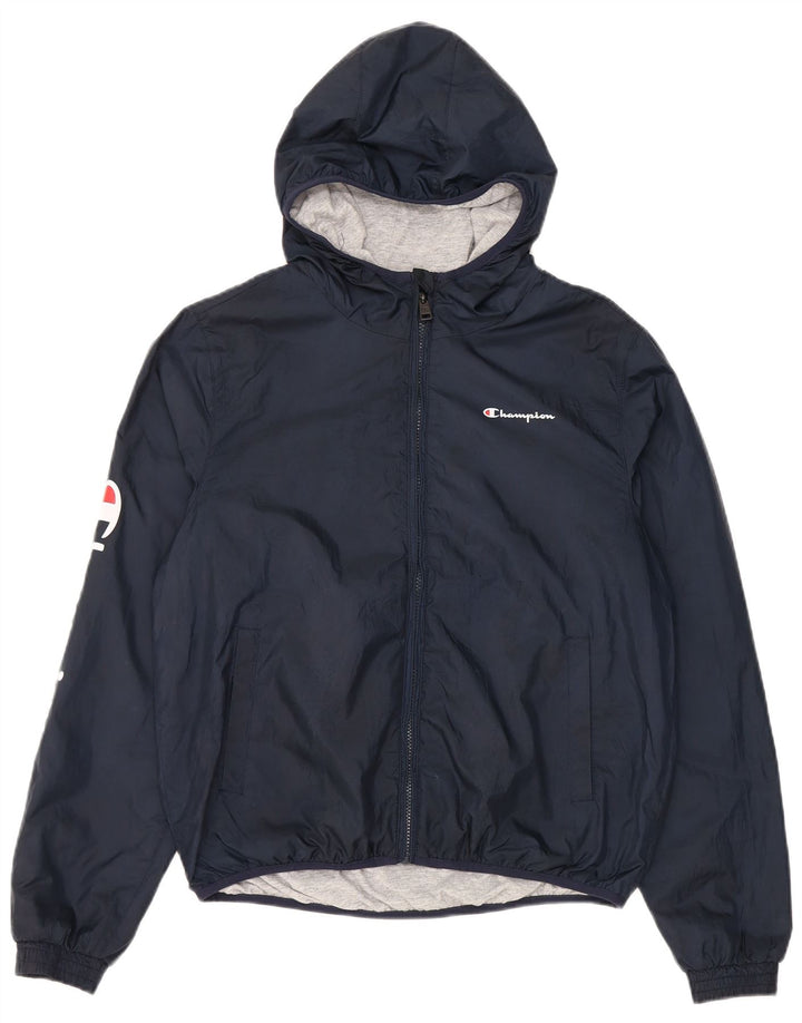 Champion Chaqueta impermeable con capucha para niños 15-16 años 2XL Azul marino Poliéster