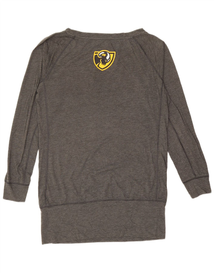 NIKE Camiseta gráfica VCU Rams de manga larga para mujer UK 40 Poliéster gris grande