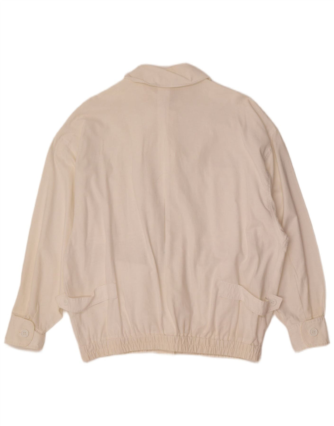 Vintage mujer bombardero chaqueta militar EU 40 medio blanco