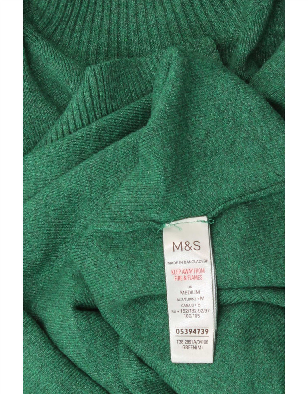 Marks & Spencer - Jersey con cuello alto para mujer, talla 40, color verde medio